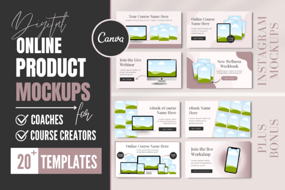 Download Digital Product Mockup Listing Canva Template - Premium Resources