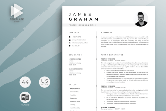 Download Resume Template with Photo for MS Word - Resume template Collection